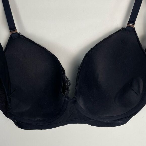 Aerie Show Off Eyelash Lace Plunging Push Up Bra Size 40DD /‎ 40E NEW Balck - Picture 12 of 13